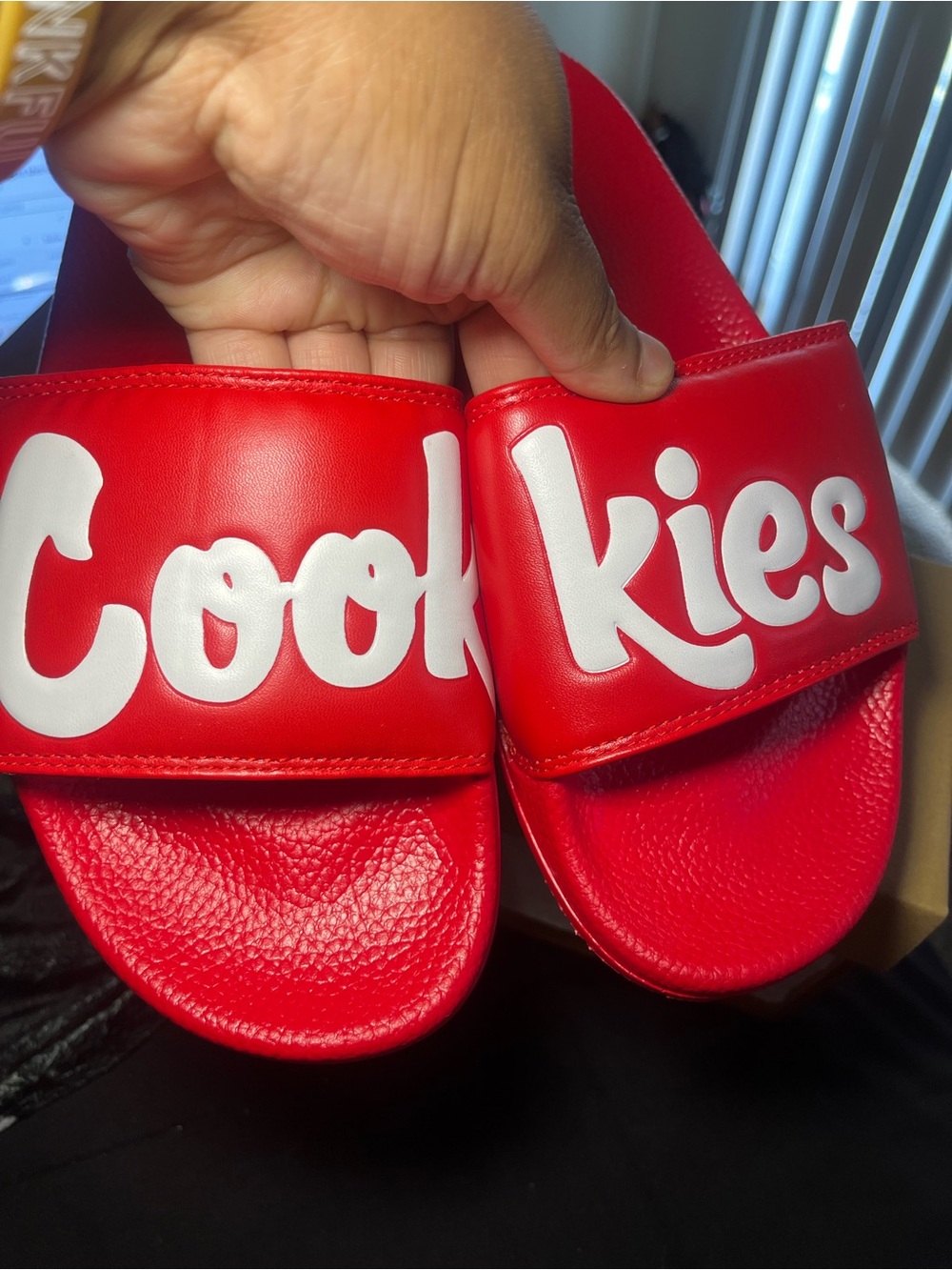 Men Red “Cookies” Slides